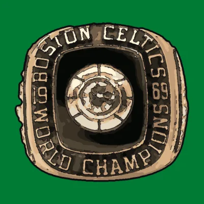 Dibuix de l'anell de campió dels Boston Celtics a la temporada 1968-69