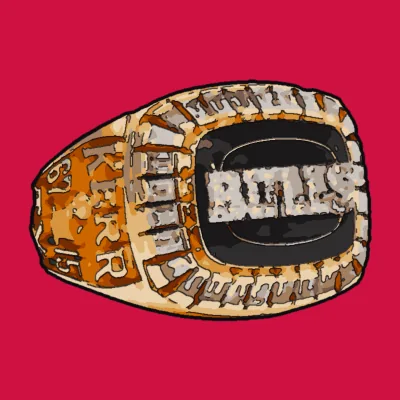 Drawing of the Chicago Bulls championship ring, 1991-92
